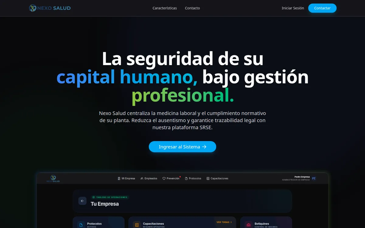 Landing de Nexo Salud